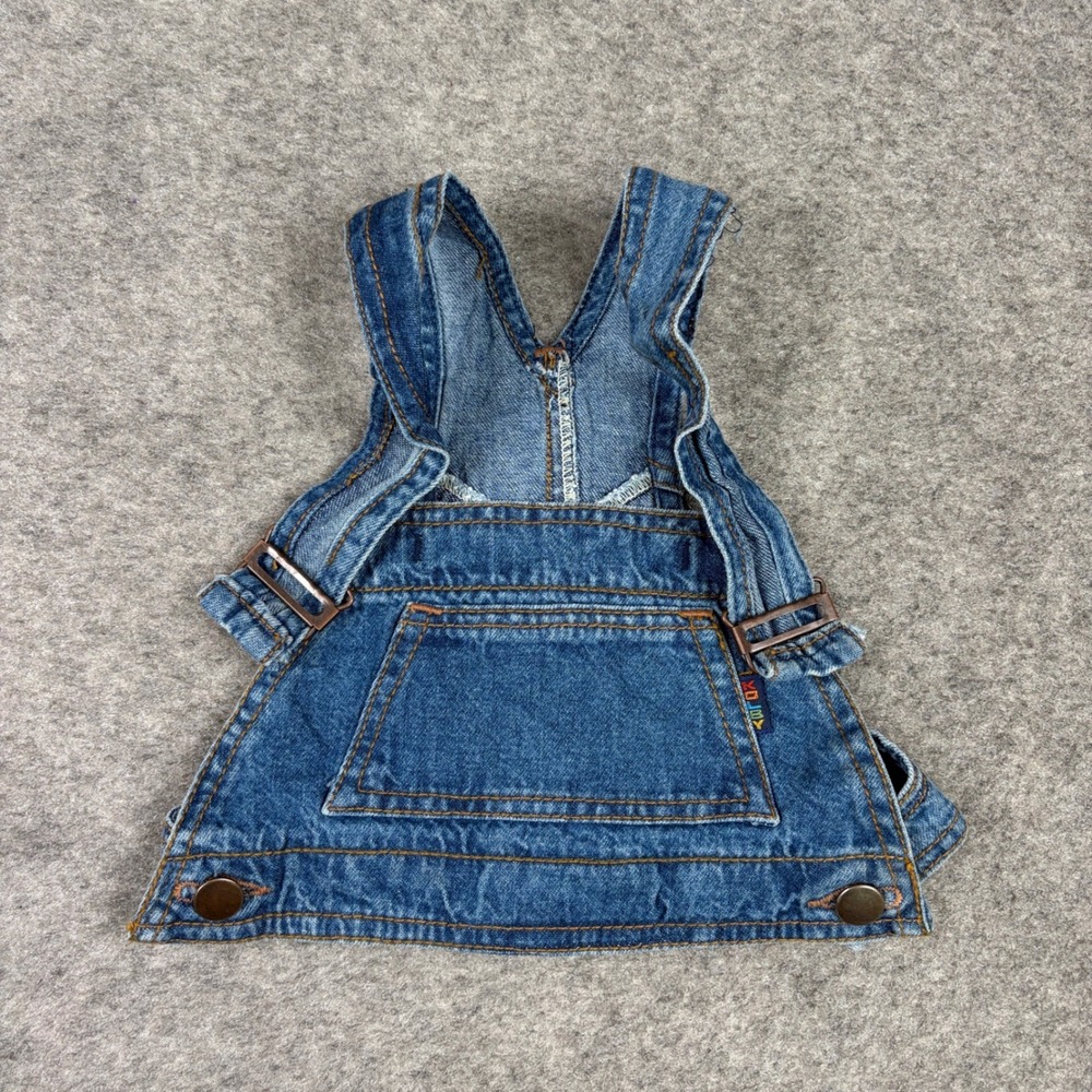 Kolby Kids Denim Bib Overalls Toddler 2T Vintage Blue Jean Workwear 90s Workwear